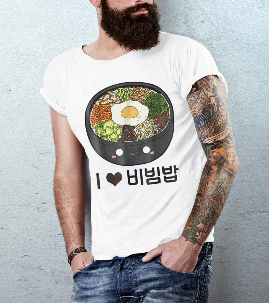 I Love Bibimbap Cute South Korean Food T-Shirt