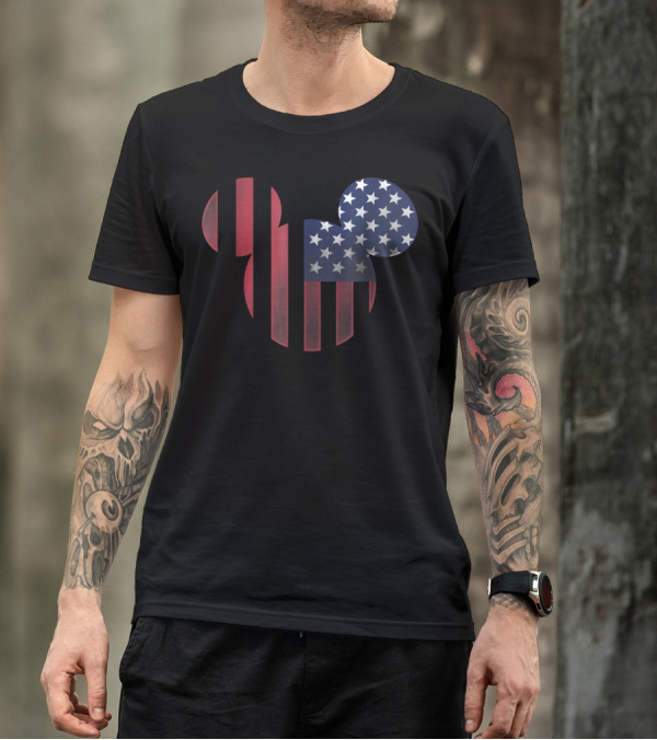 Disney Mickey Mouse Americana Stars And Stripes Ears T-Shirt