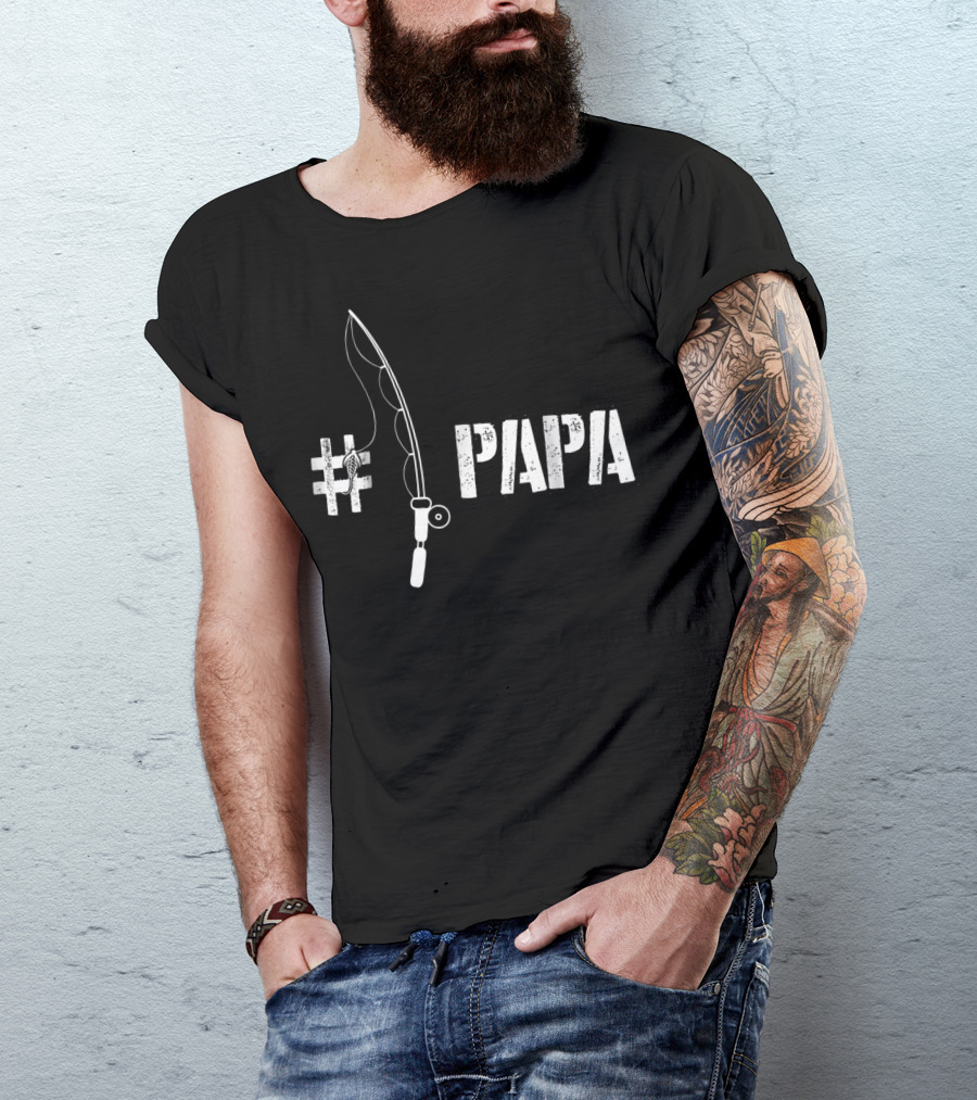 Papa Fishing Funny Fisherman Daddy T-Shirt