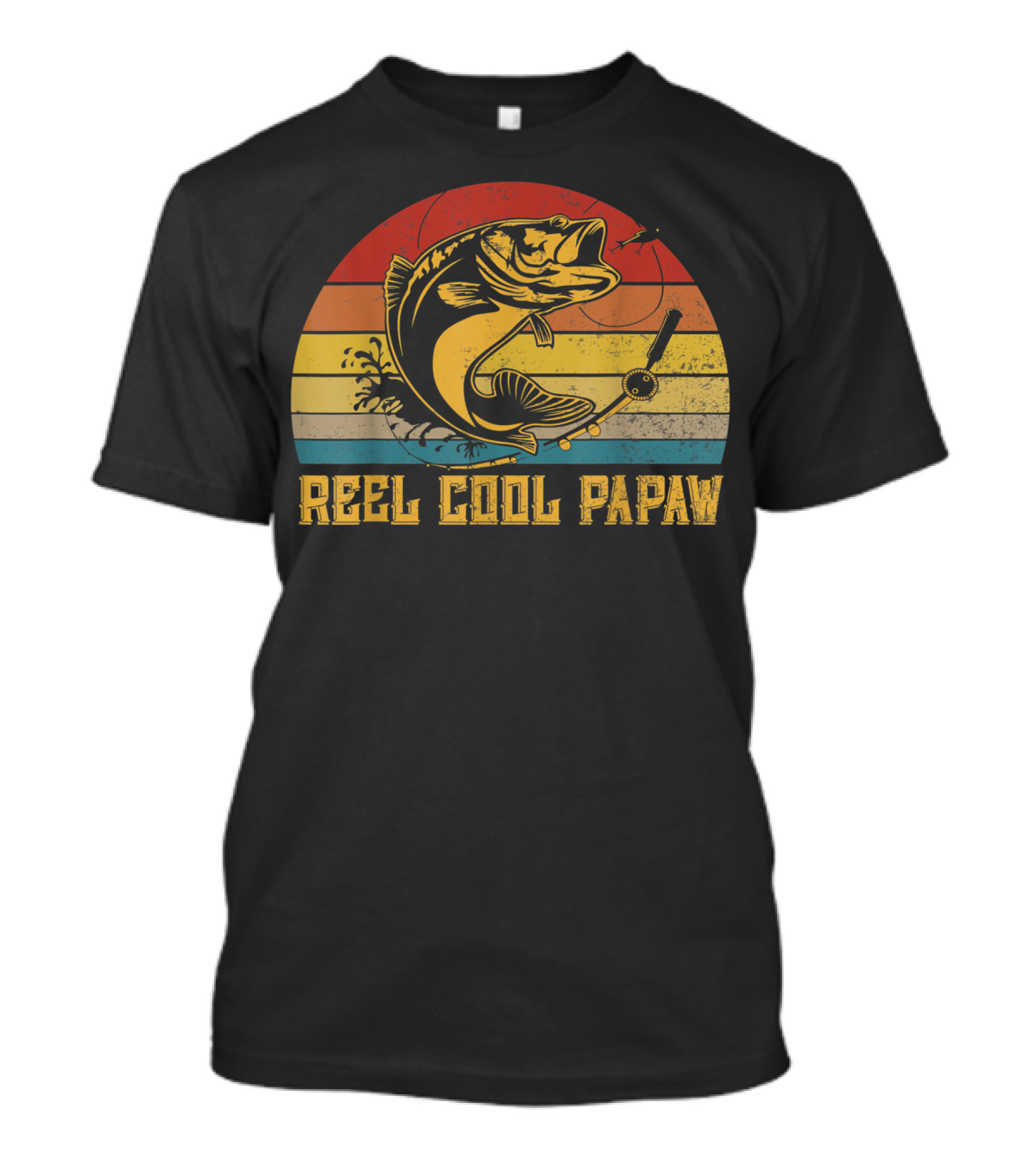 Father's Day Reel Cool Papaw Vintage Fishing T-Shirt