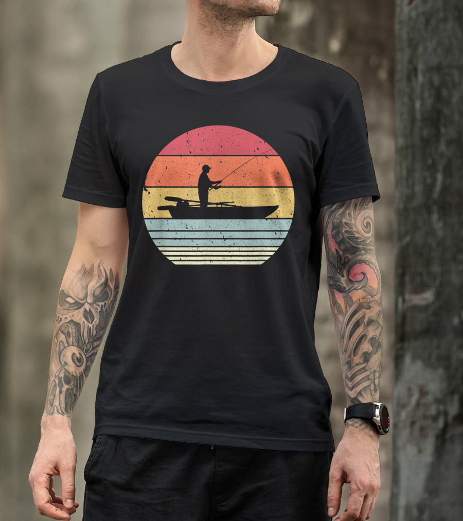 Sunset Fishing Style For Fisherman T-Shirt