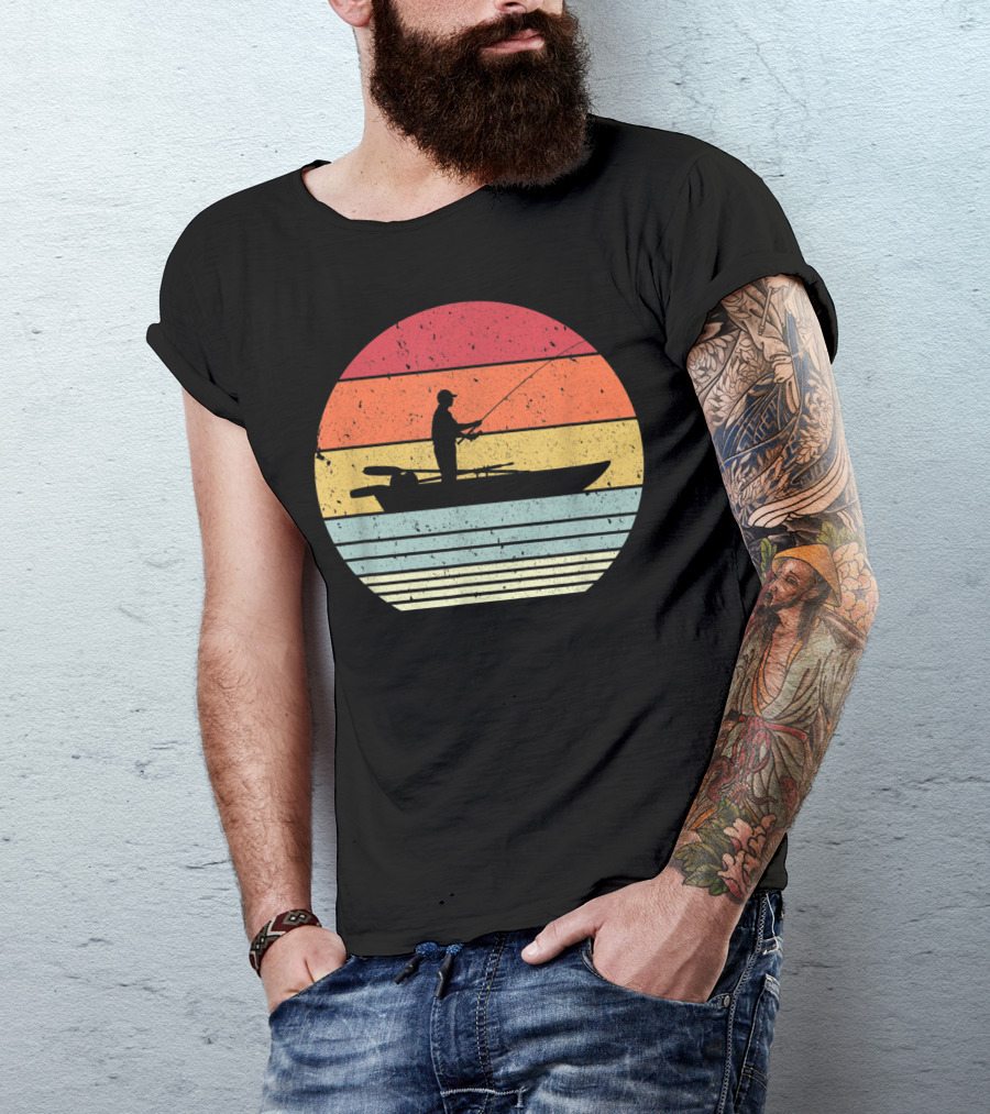 Sunset Fishing Style For Fisherman T-Shirt
