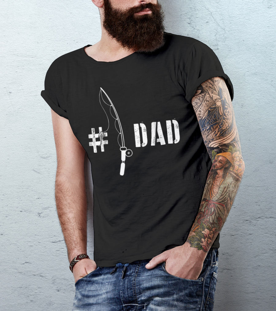 Dad Fishing Pole Hashtag Rod T-Shirt