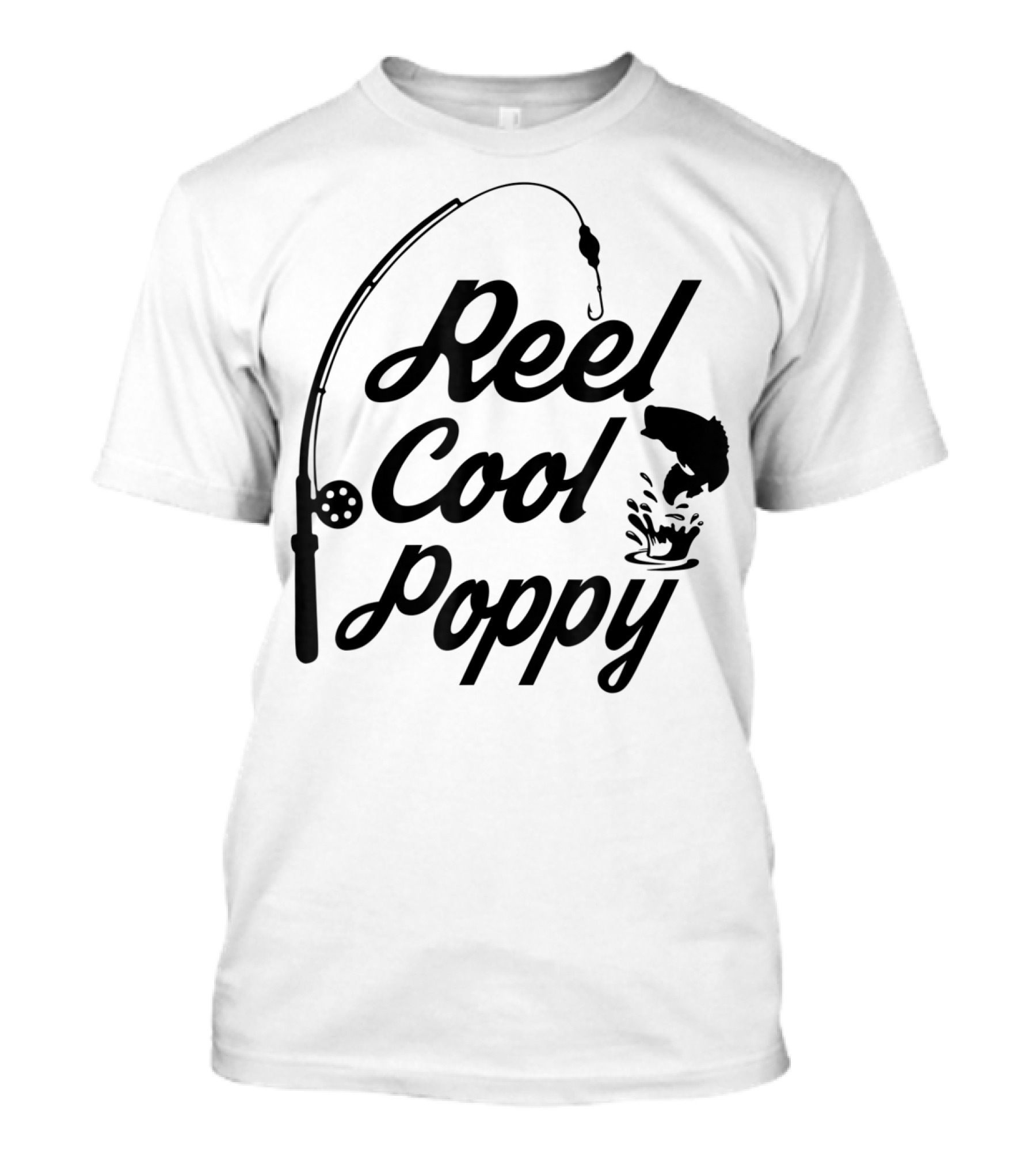 Reel Cool Poppy Fishing Rod And Fish T-Shirt