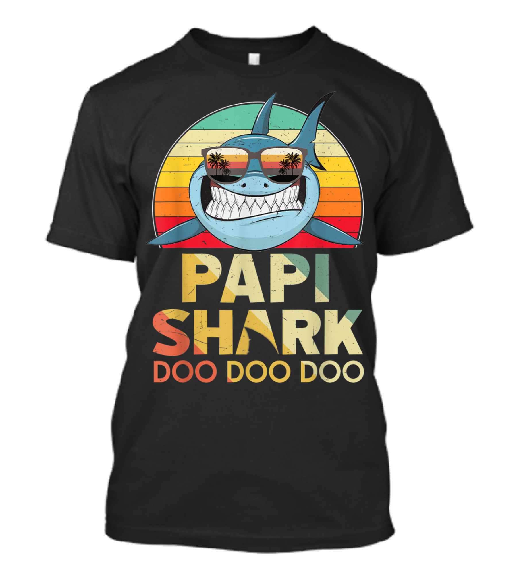 Papi Shark Doo Doo Doo Retro Vintage T-Shirt