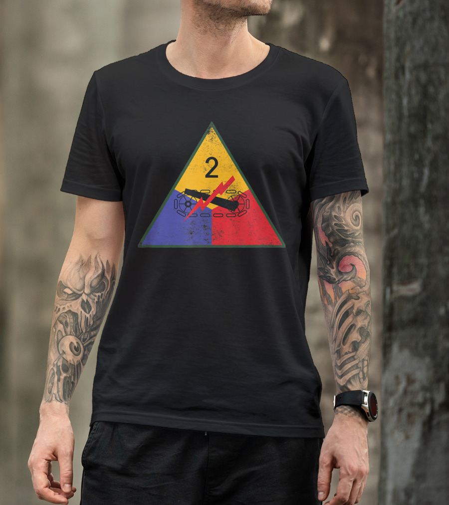 2nd Armored Division WW2 Veteran Patch Tank Emblem T-Shirt
