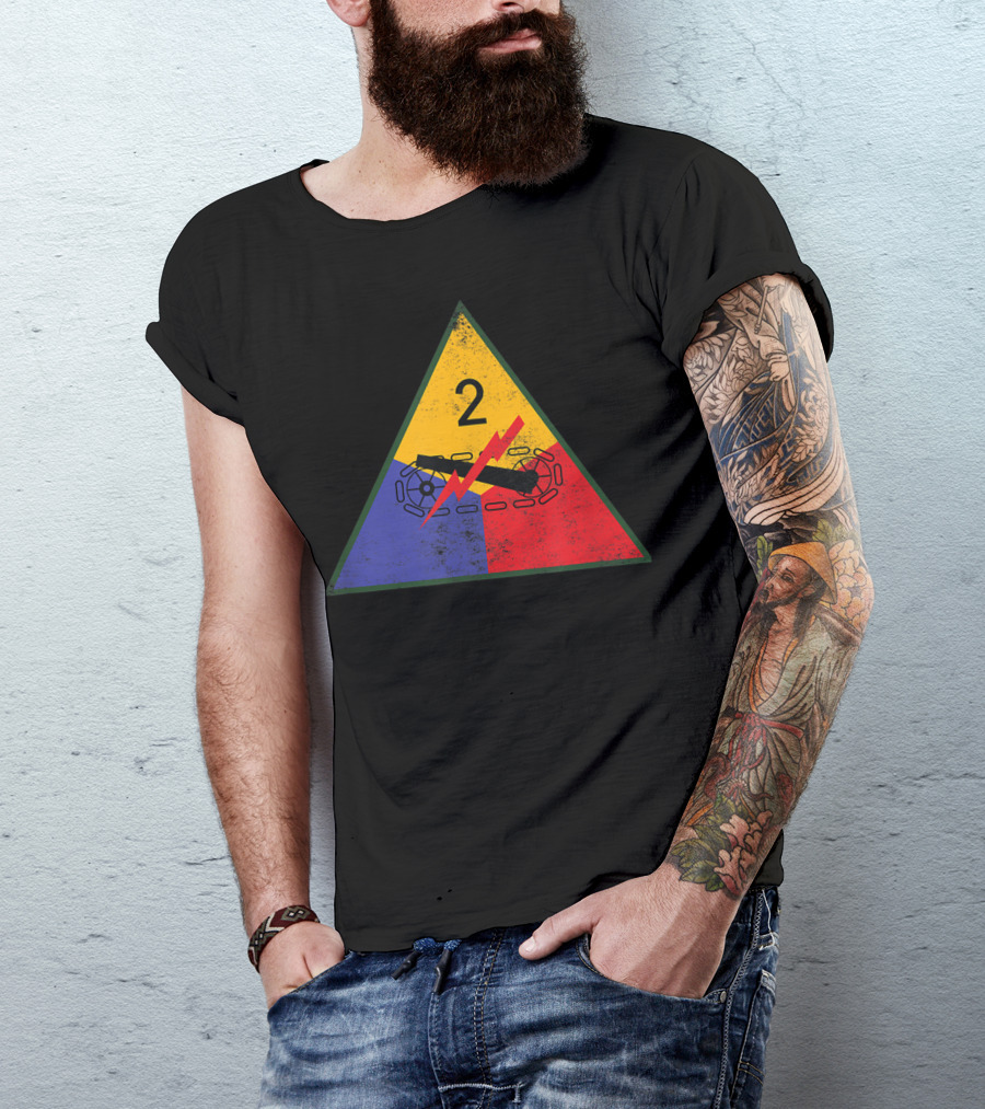 2nd Armored Division WW2 Veteran Patch Tank Emblem T-Shirt