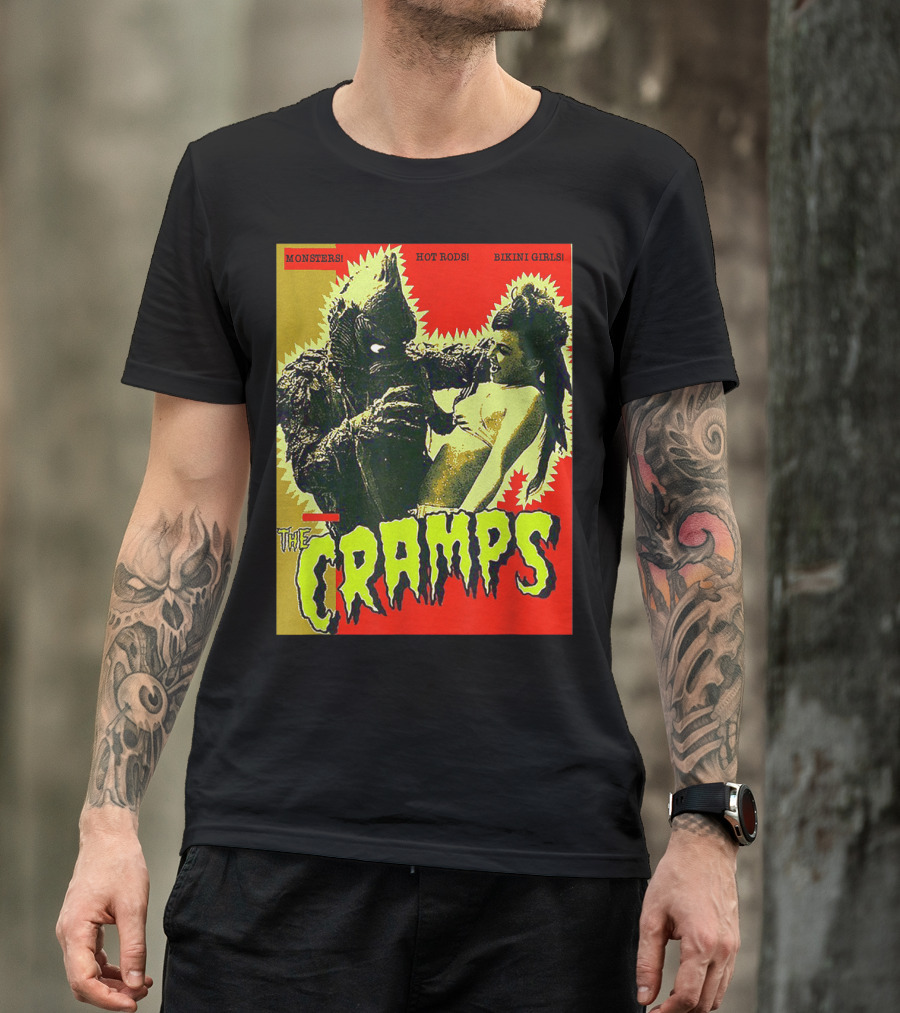 The Cramps Monsters Hot Rods Bikini Girls Punk Rock Band T-Shirt