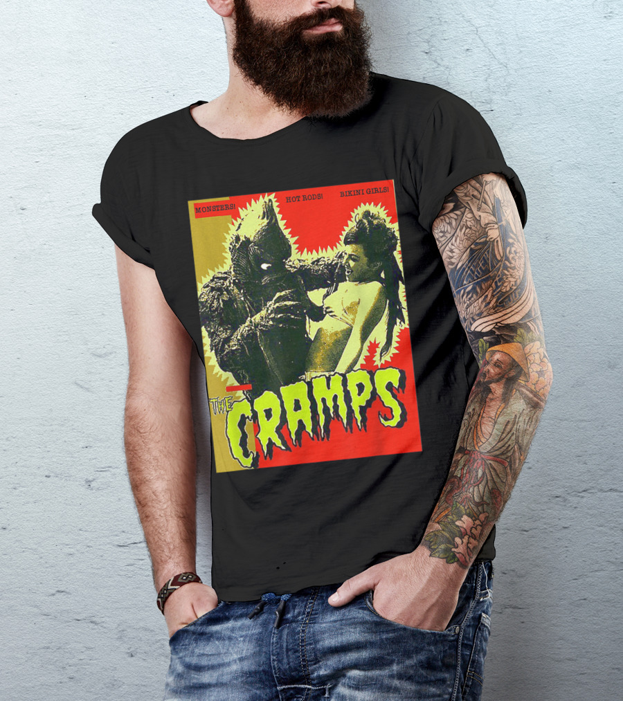 The Cramps Monsters Hot Rods Bikini Girls Punk Rock Band T-Shirt