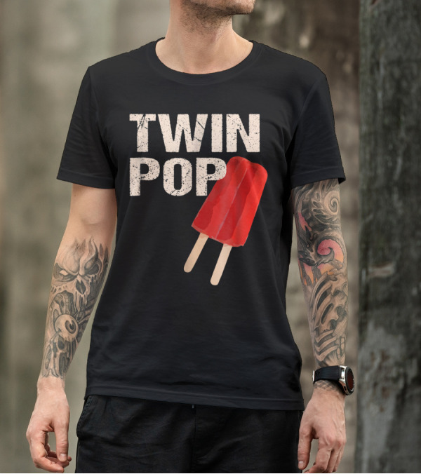 TWIN POP For Grandpa Twins Dad Ice Cream Popsicle T-Shirt