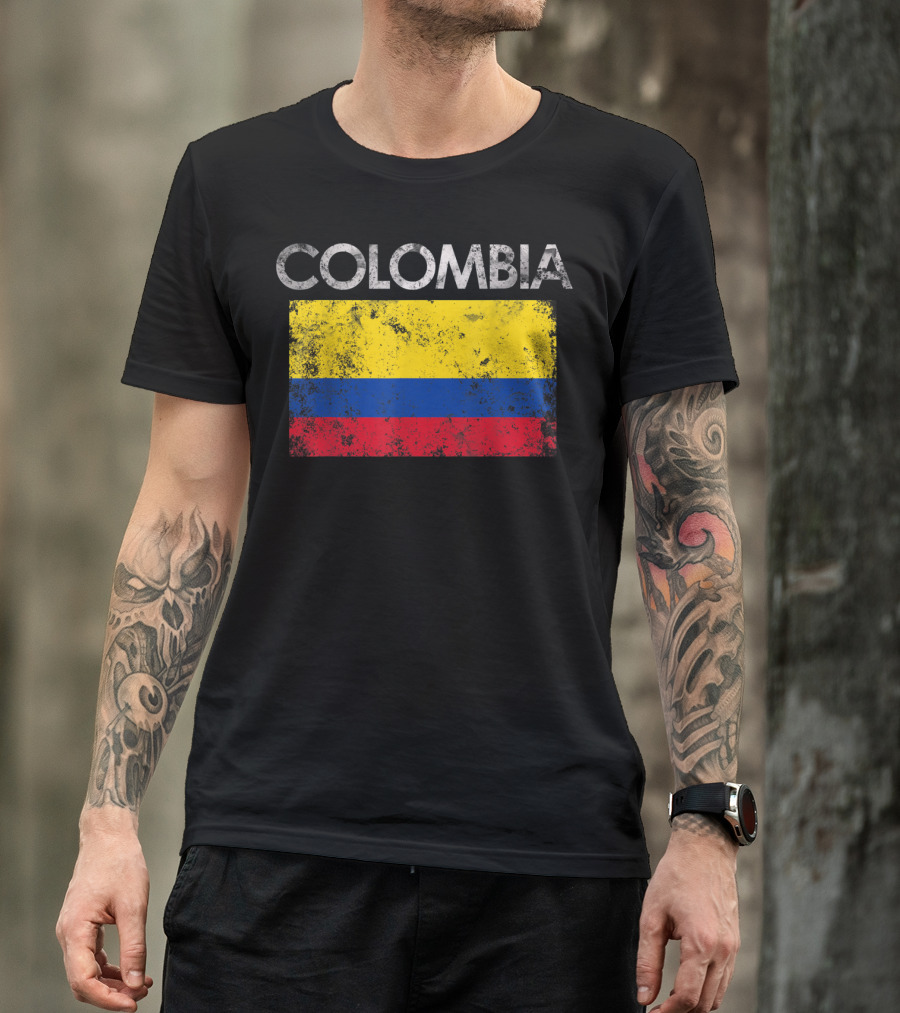Colombia Flag Vintage Colombian Pride T-Shirt
