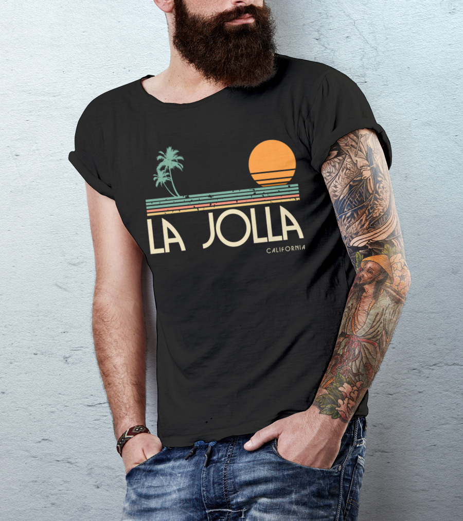La Jolla California Vintage Sunset Palm Trees T-Shirt