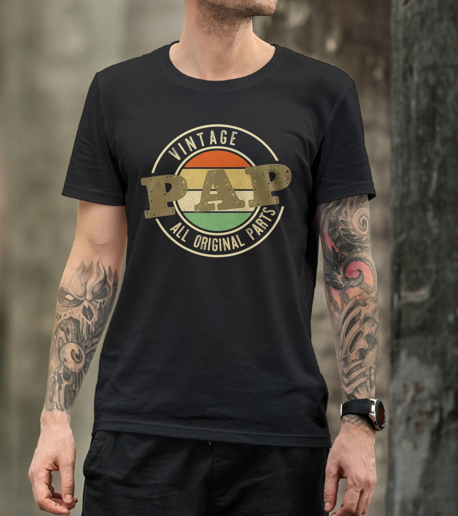 Vintage Pap All Original Parts Father's Day Grandpa T-Shirt