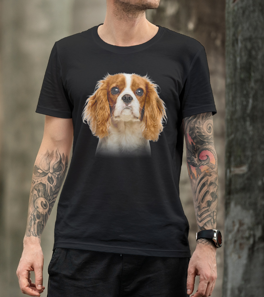 Cavalier King Charles Spaniel Face Close-Up Image T-Shirt