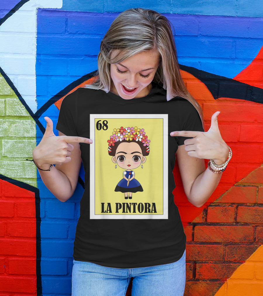 Loteria 68 La Pintora Mexican Graphic Icon T-Shirt