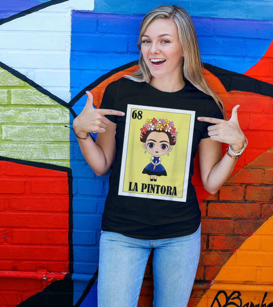 Loteria 68 La Pintora Mexican Graphic Icon T-Shirt