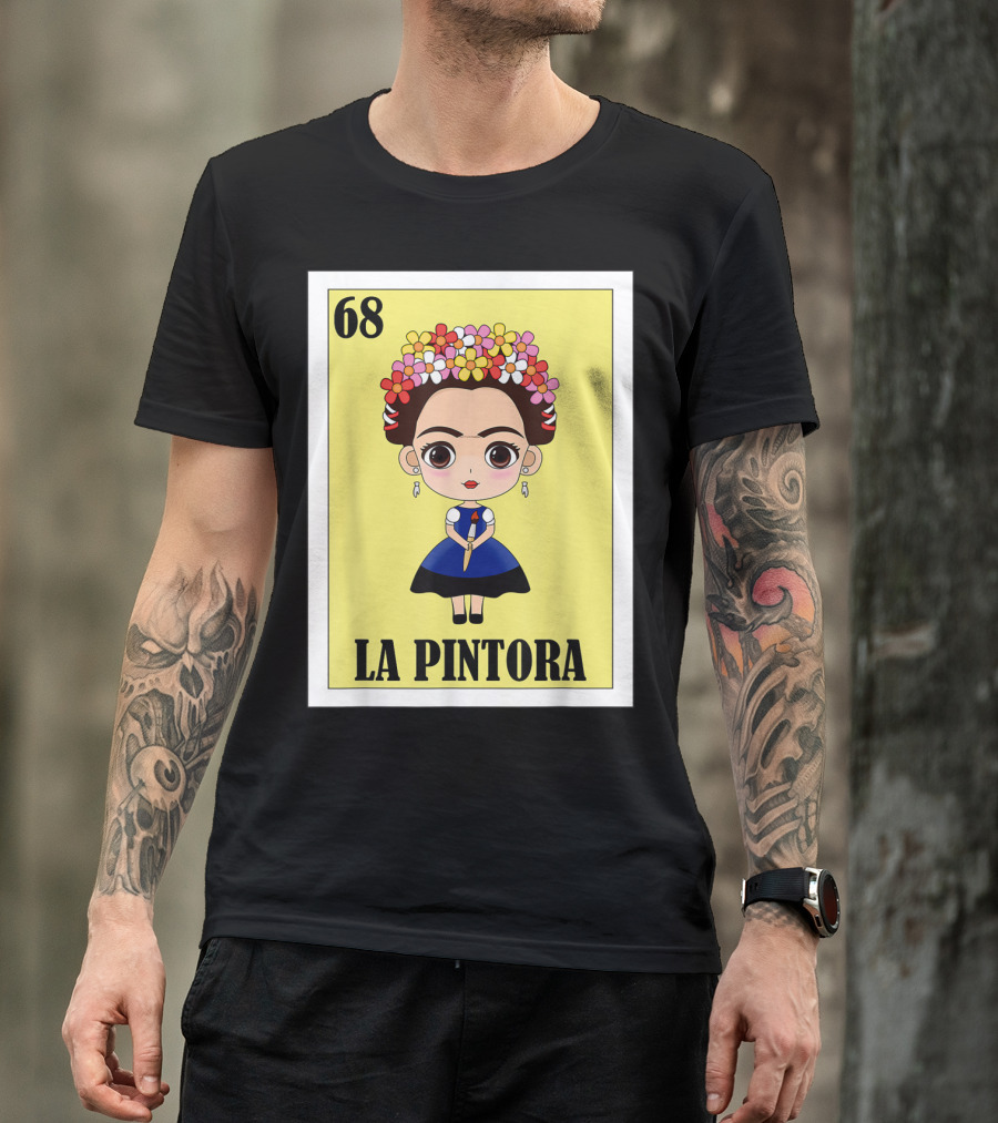 Loteria 68 La Pintora Mexican Graphic Icon T-Shirt
