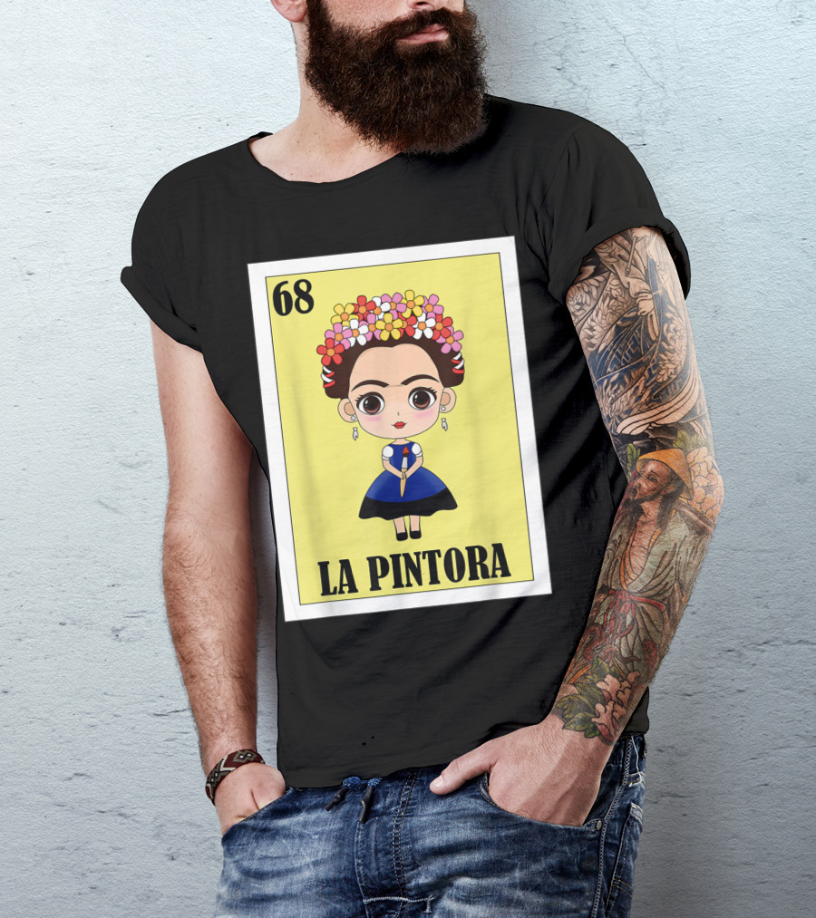 Loteria 68 La Pintora Mexican Graphic Icon T-Shirt