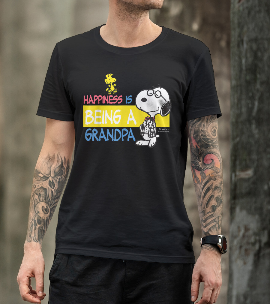 Peanuts Snoopy Happiness Is Being A Grandpa Woodstock T-Shirt