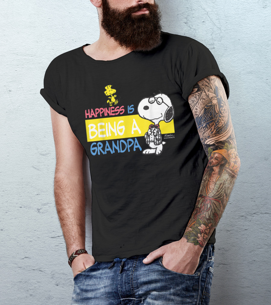 Peanuts Snoopy Happiness Is Being A Grandpa Woodstock T-Shirt