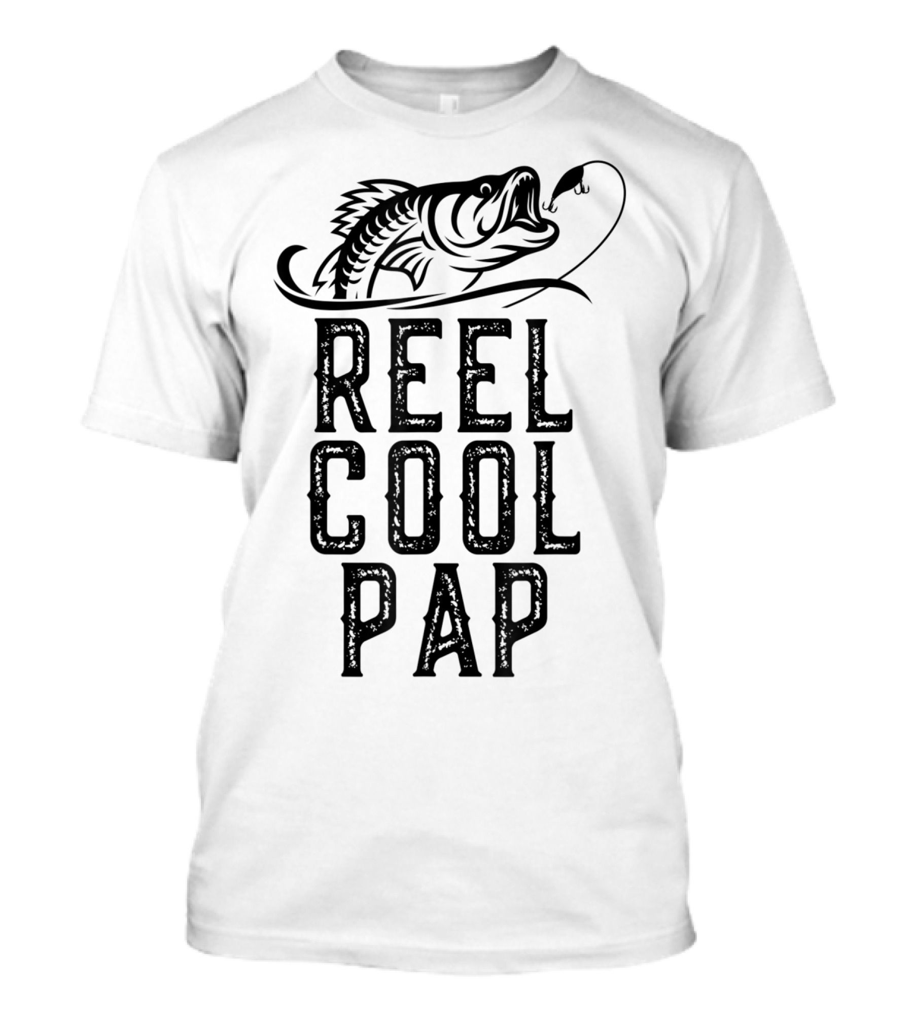 Reel Cool Pap Fishing Angler Graphic With Fish Hook Image T-Shirt