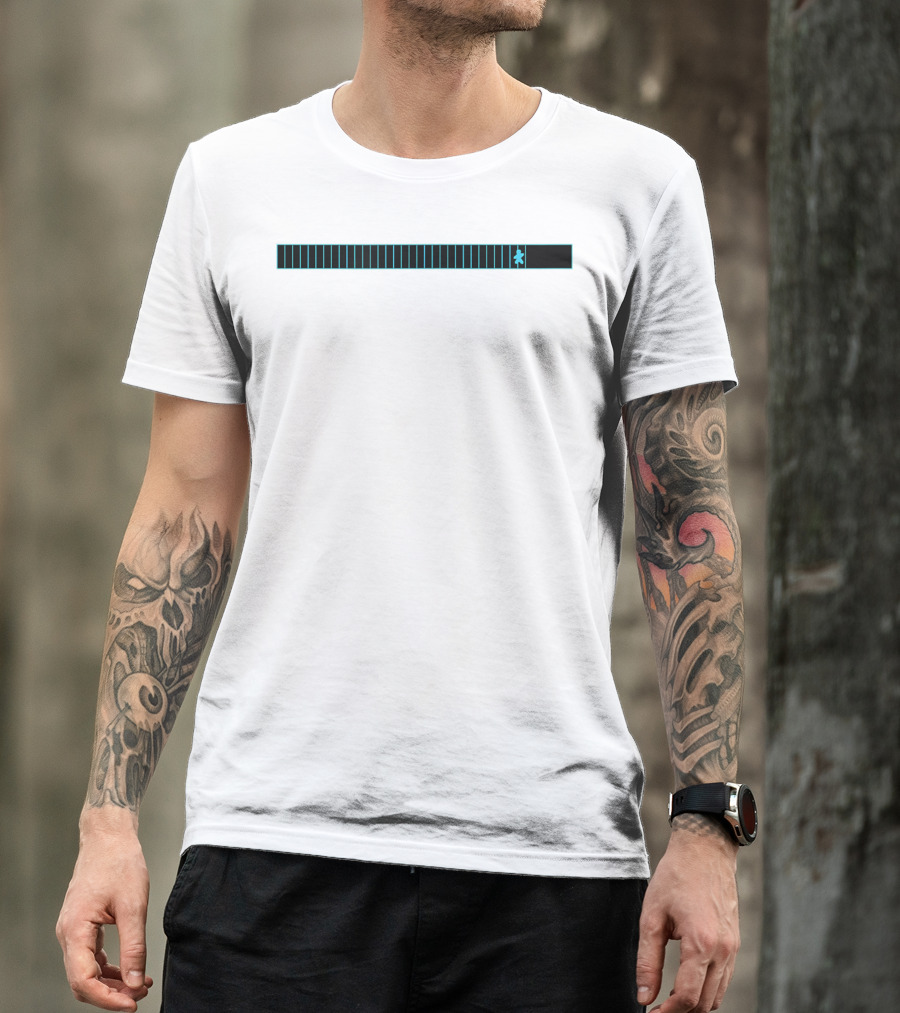 Pac-Man Running Marathon Pixel Human Progress Bar T-Shirt