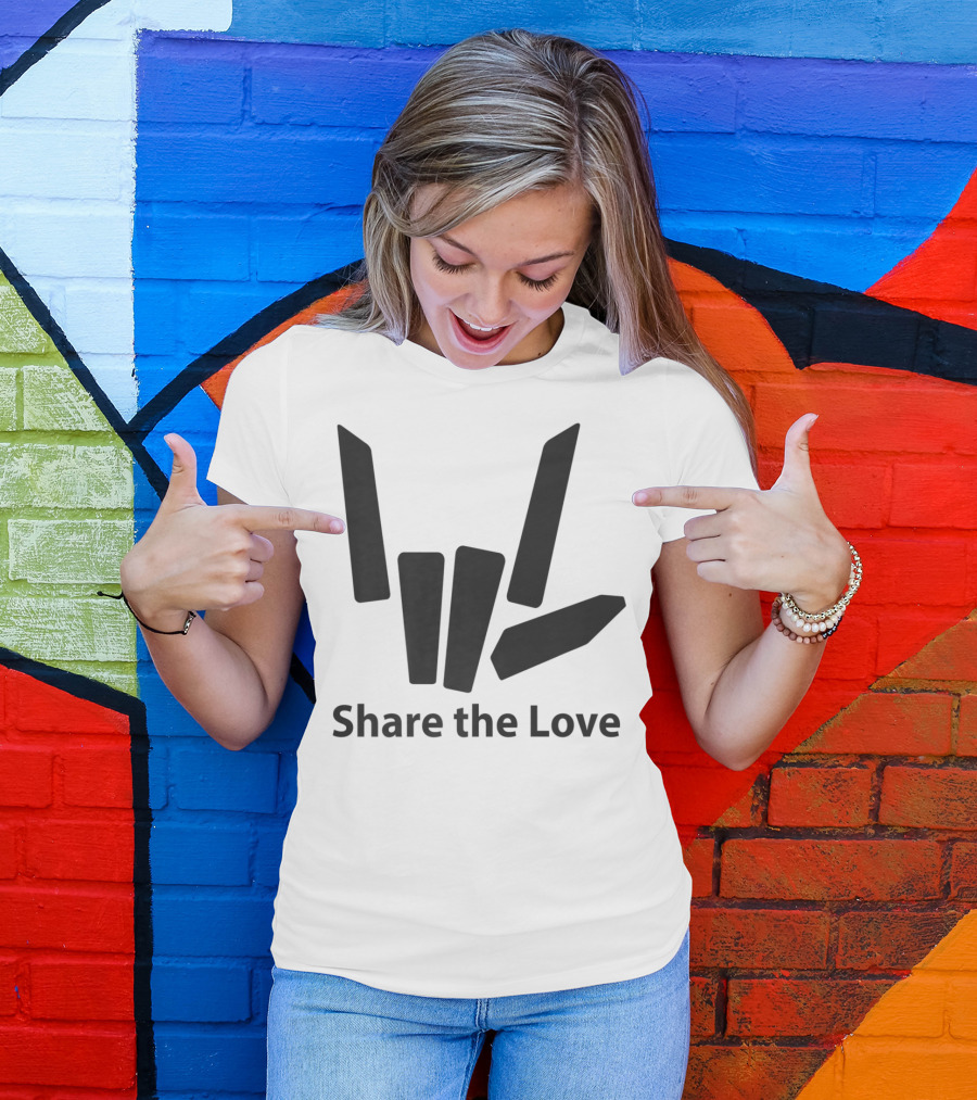 Share The Love Emblem Color Option Kids Boys Premi T-Shirt