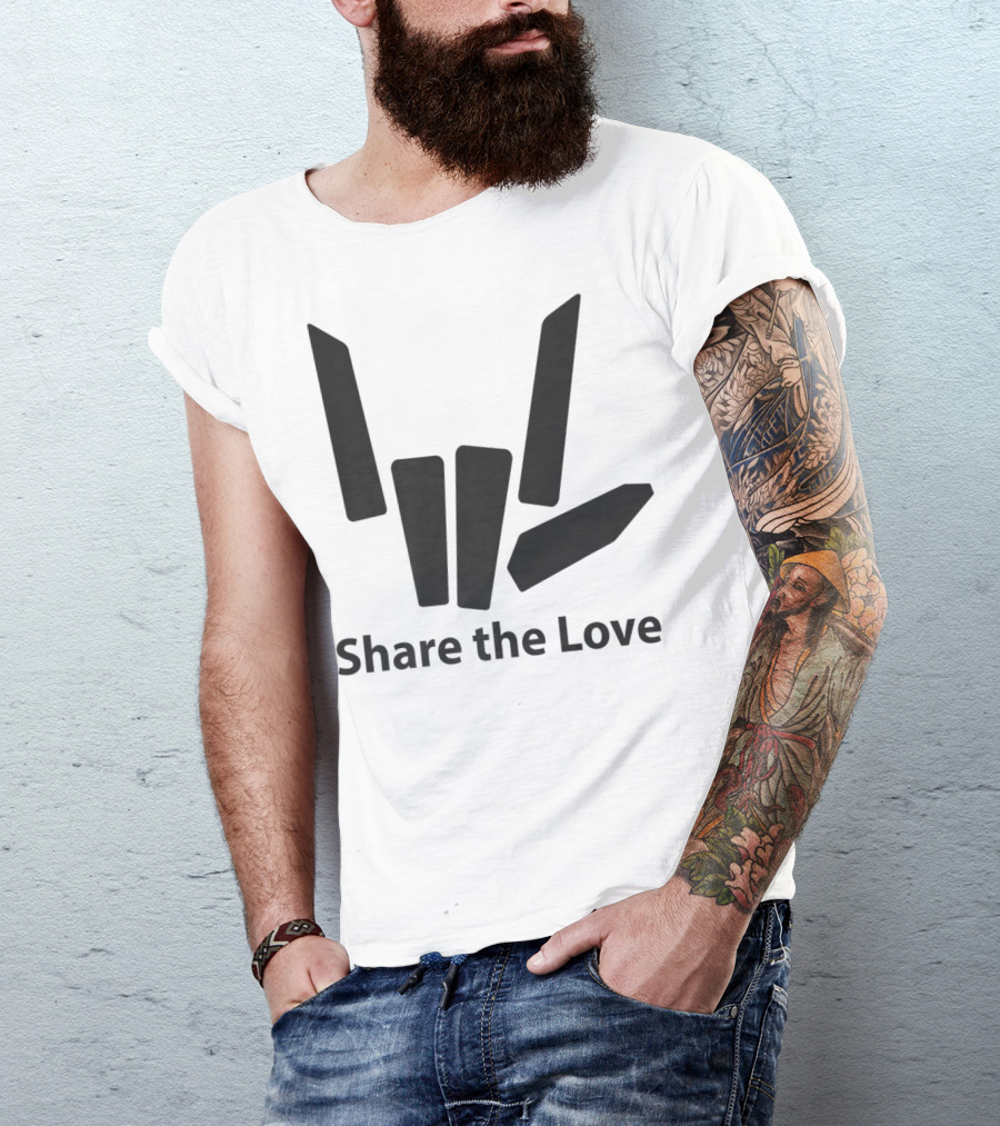 Share The Love Emblem Color Option Kids Boys Premi T-Shirt
