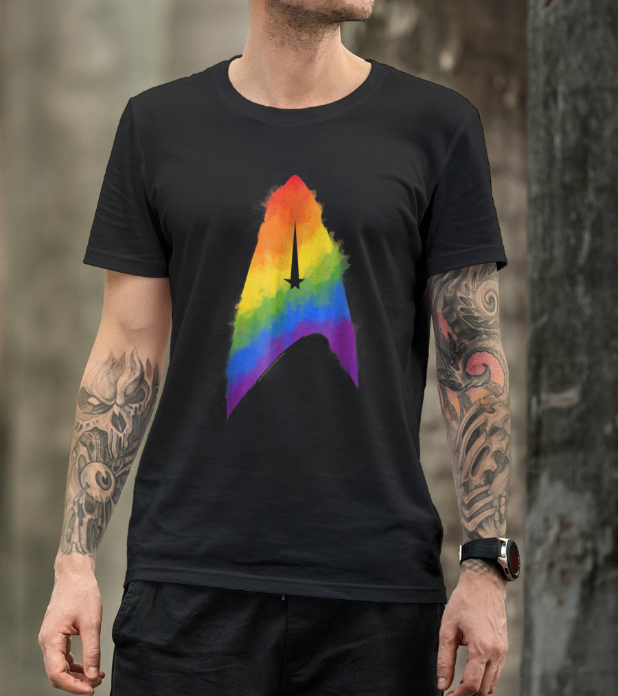 Star Trek Discovery Insignia Rainbow Paint Splash T-Shirt