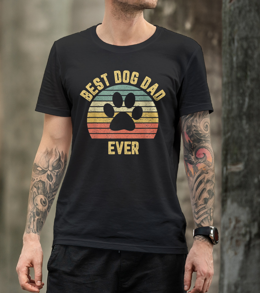 Best Dog Dad Ever Vintage Father's Day T-Shirt