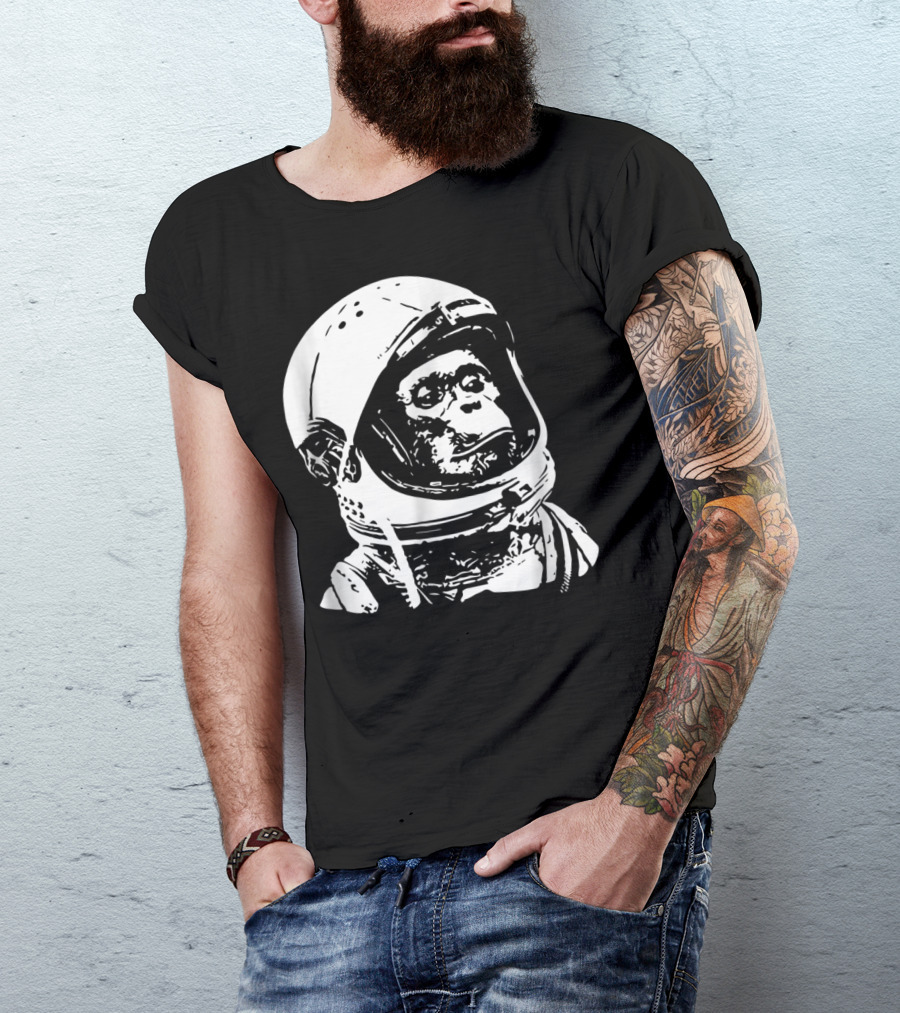 Vintage Space Astronaut Monkey Iconic Exploration T-Shirt
