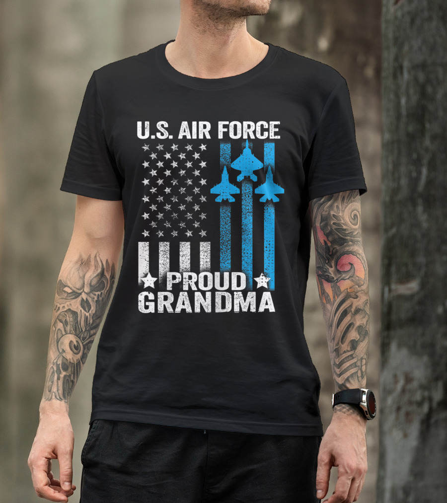 U.S. Air Force Proud Grandma Stars And Jets USAF T-Shirt