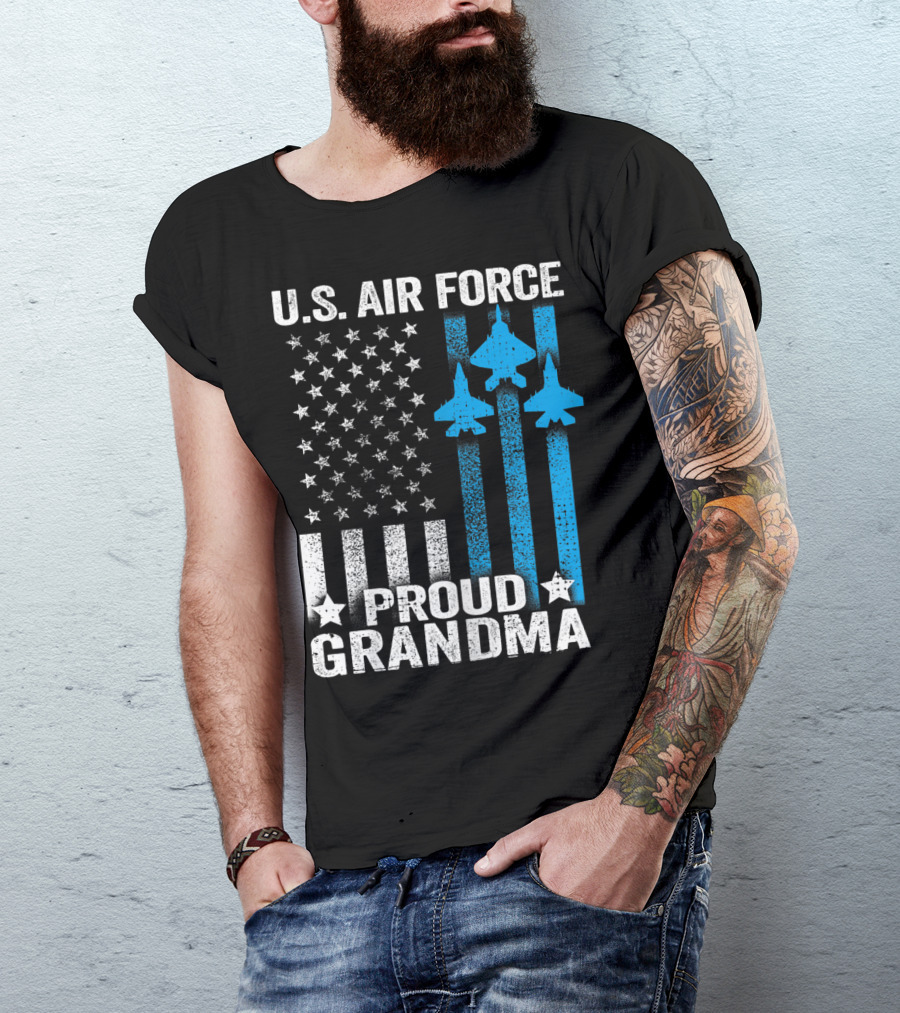 U.S. Air Force Proud Grandma Stars And Jets USAF T-Shirt