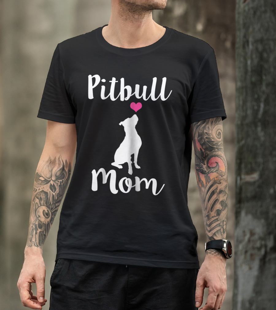 Pitbull Mom Pit Bull Dog Heart T-Shirt