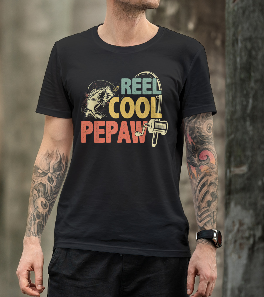 Retro Vintage Reel Cool Pepaw For Fishing Enthusiasts T-Shirt