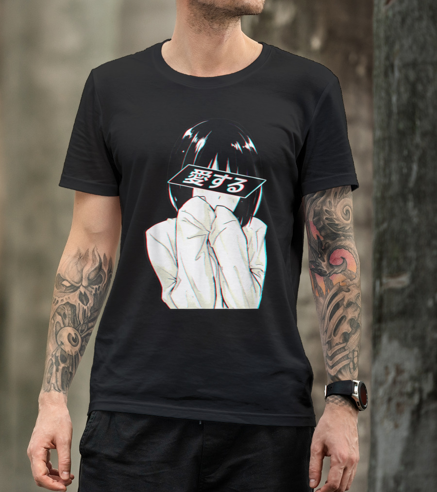 Sad Anime Girl Ai Suru Trashy Waifu Clothing Anime T-Shirt