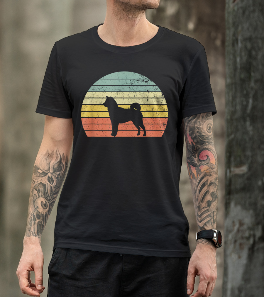 Shiba Inu Vintage Dog Retro Sunset T-Shirt