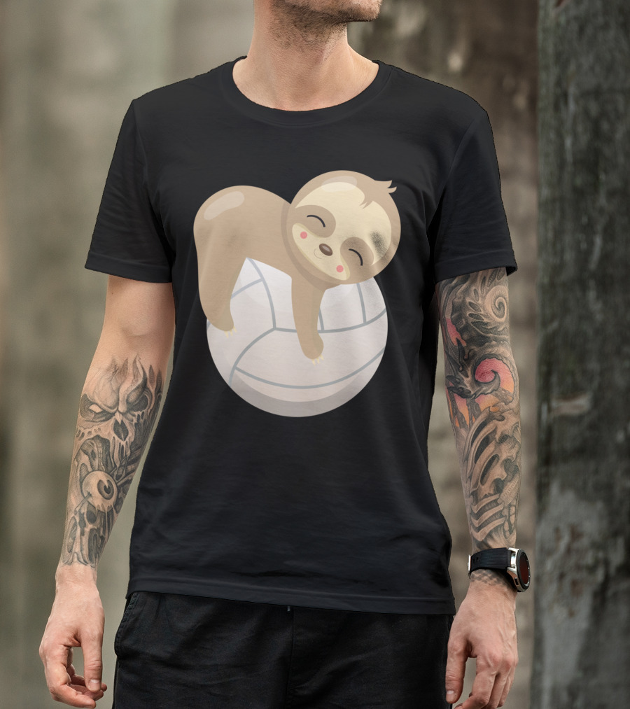 Sloth Volleyball Animal Love Cute Sleeping Baby T-Shirt