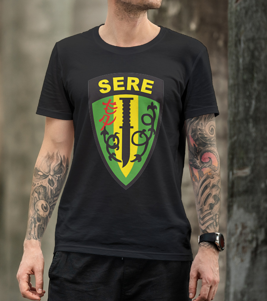 SERE Survival Evasion Resistance And Escape Military Patch With Dagger Emblem T-Shirt