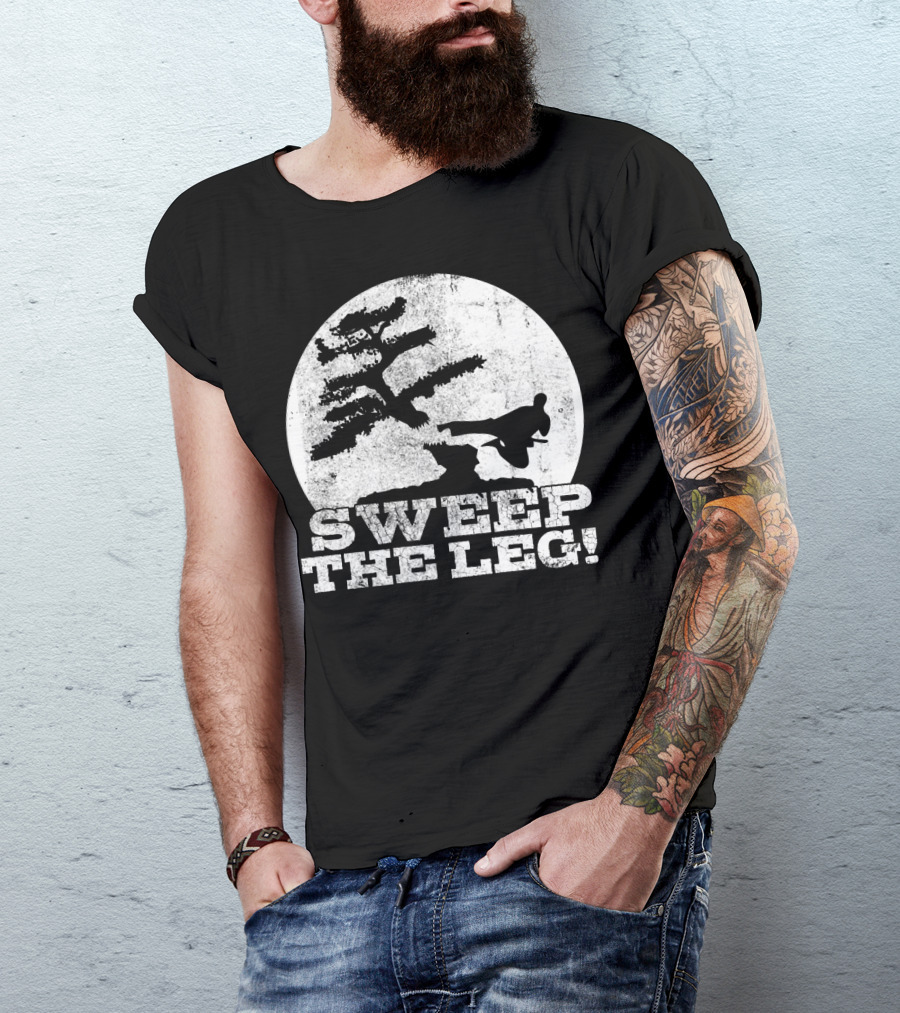 Sweep The Leg Karate Silhouette Bonsai Moon T-Shirt