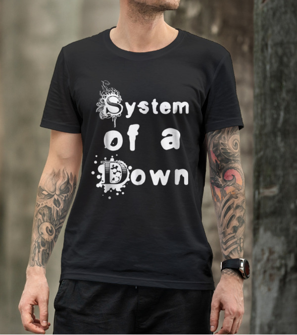 System Of A Down Ornate Lettering With Artistic Design Elements T-Shirt
