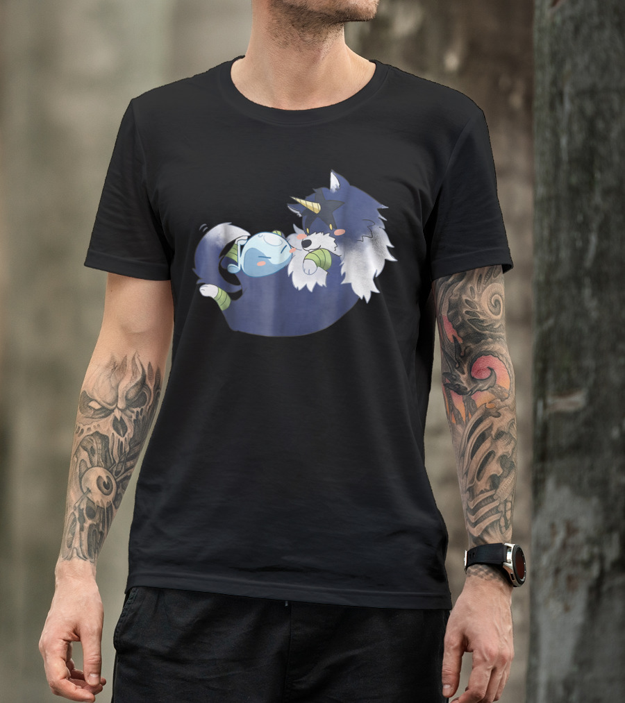 That Time I Got Reincarnated As A Slime Anime Rimu And Wolf Cuddle Scene T-Shirt