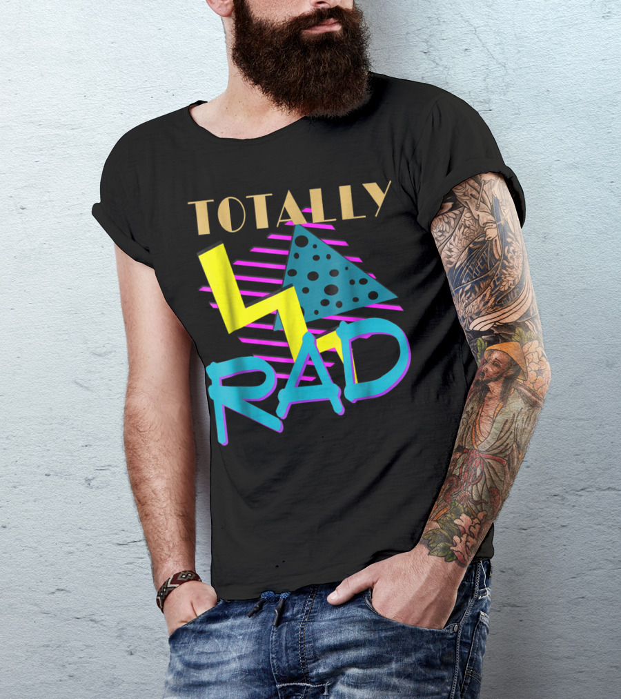 Totally Rad 1980s Vintage Eighties Style With Geometric T-Shirt