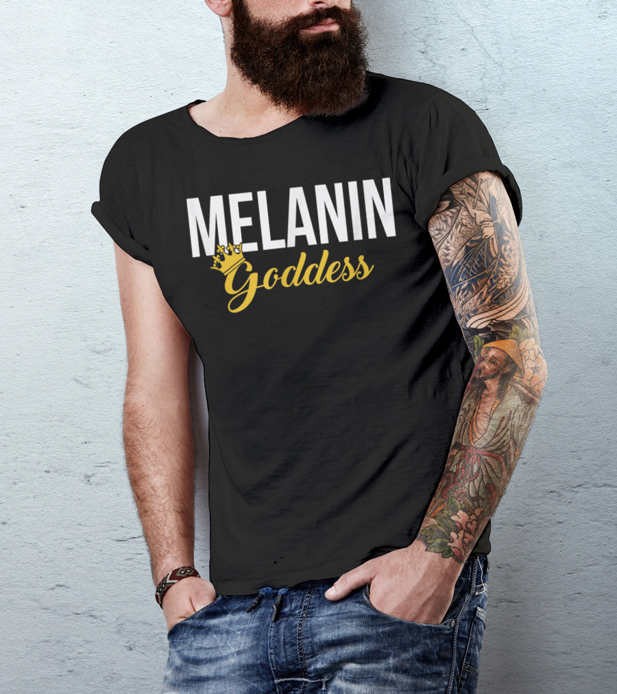 Melanin Goddess Crowned In Gold T-Shirt