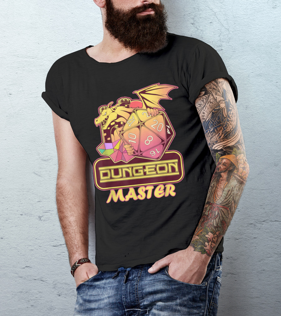 Dungeon Master Retro Tabletop Gaming Vintage Dragon Dice T-Shirt
