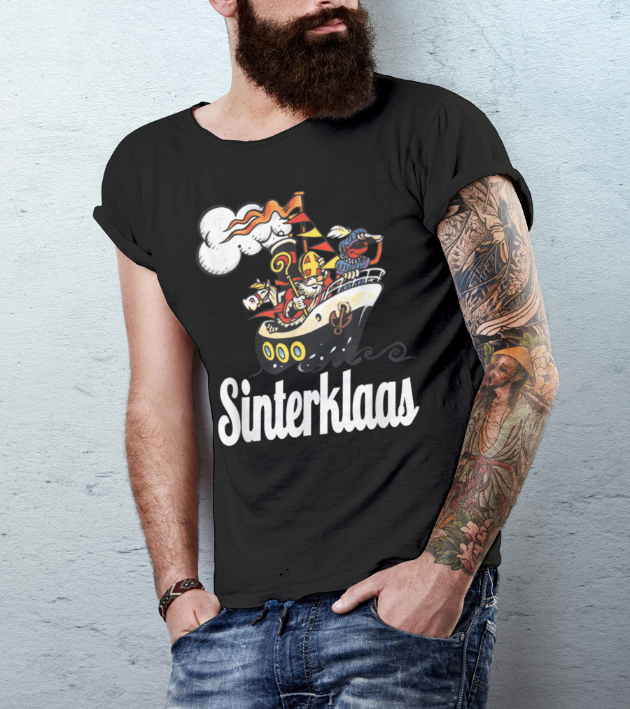 Sinterklaas Funny Sinterklaasboot With Zwarte Piet T-Shirt