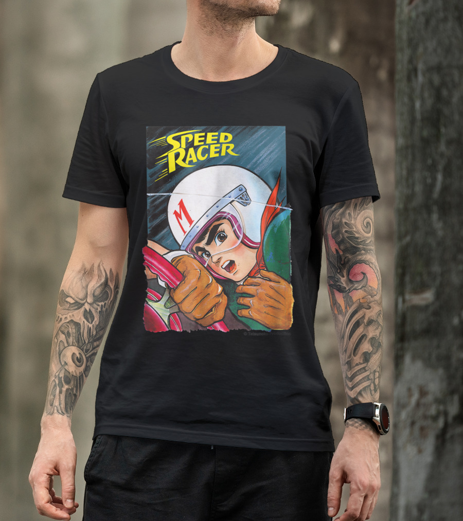 Speed Racer Close Up Helmet And Steering Wheel Action T-Shirt