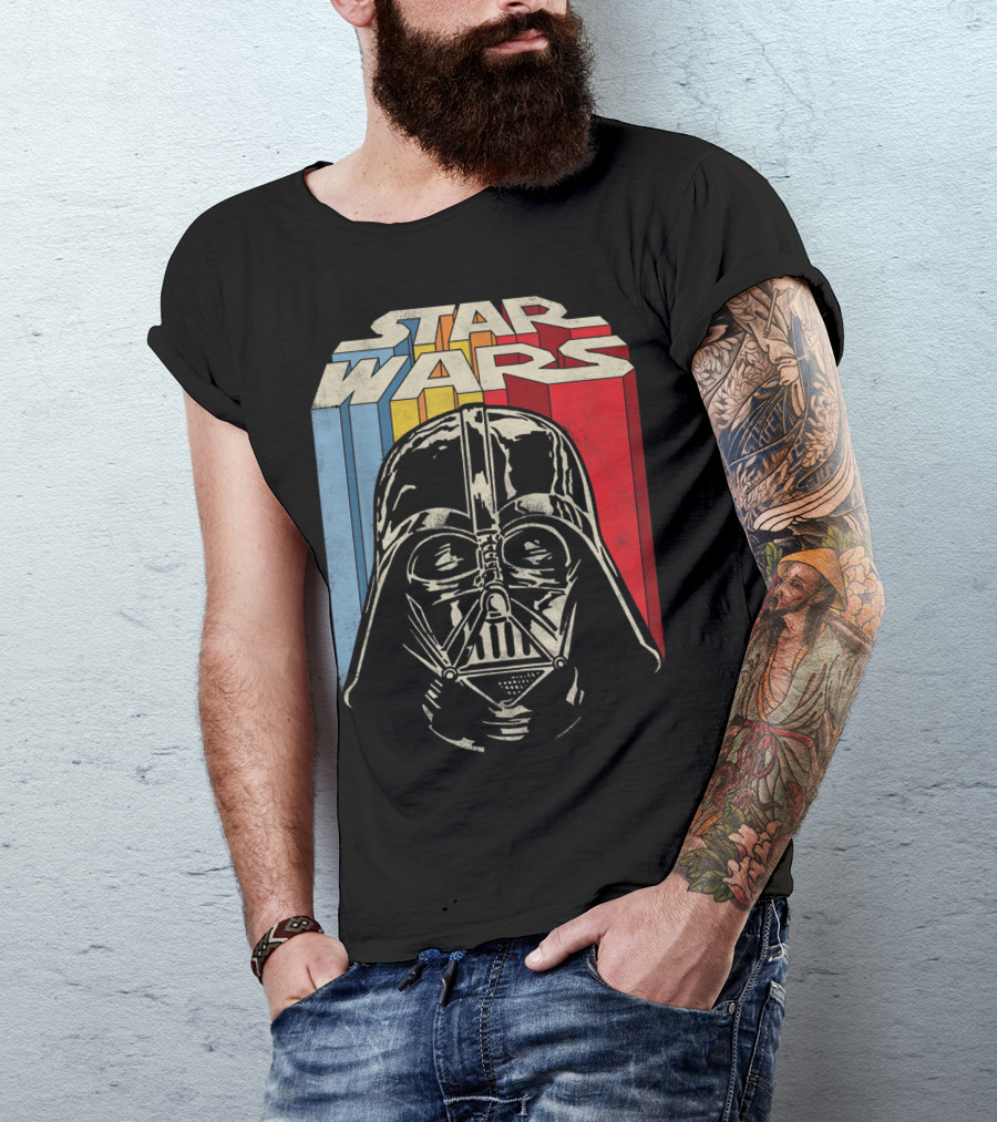 Star Wars Darth Vader Vintage Retro Stripes T-Shirt