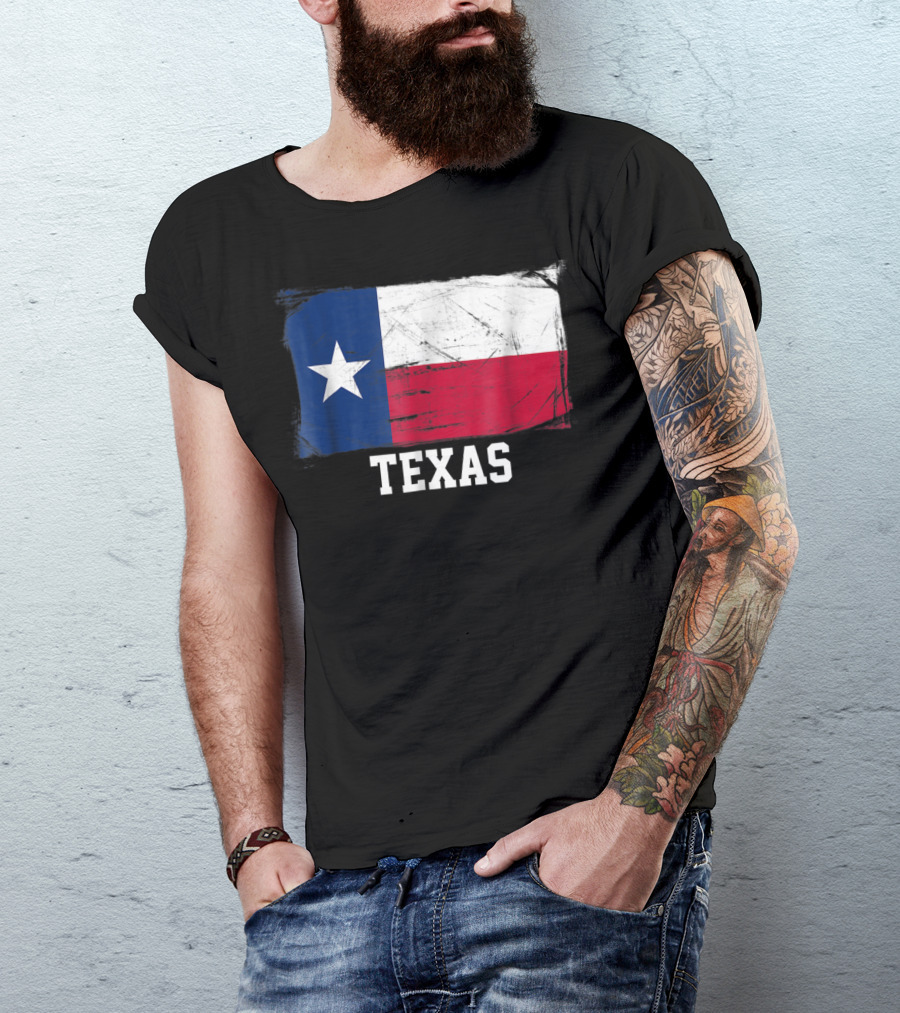Texas Vintage Distressed Flag United States Iconic T-Shirt