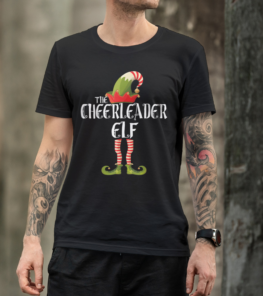 The Cheerleader Elf In Festive Striped Costume T-Shirt
